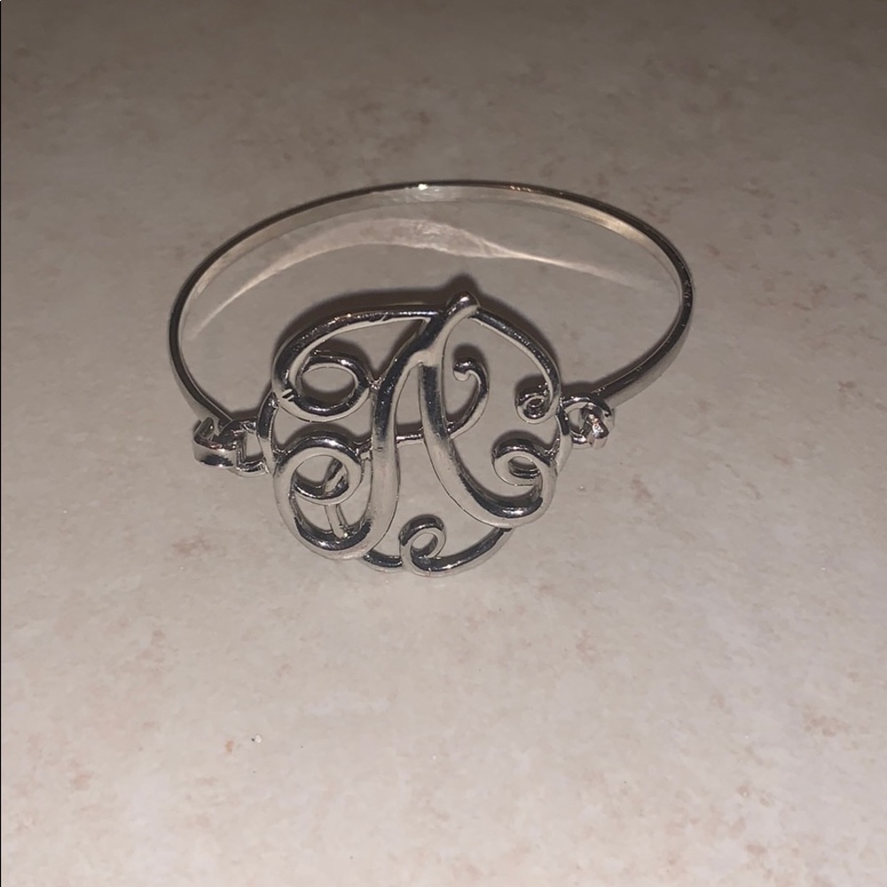Silver Monogram A Bracelet
